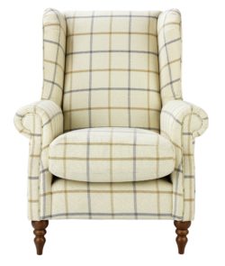 Heart of House - Argyll - Fabric Chair - Natural Blue Check